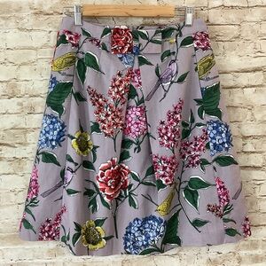 Boden Vibrant Floral A-Line Skirt